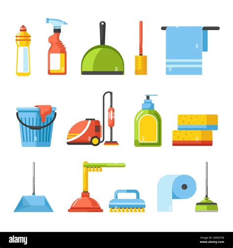 Household and housekeeping equipment, cleaning tools isolated icons Stock Vector Image & Art - Alamy