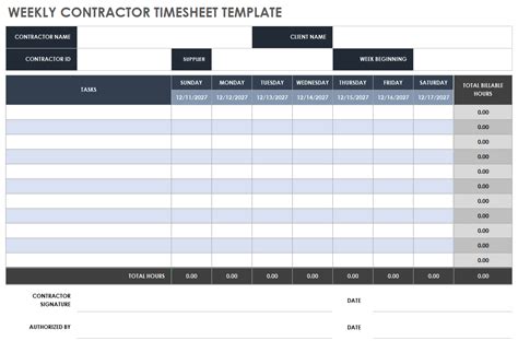 Free Weekly Timesheet and Time Card Templates | Smartsheet