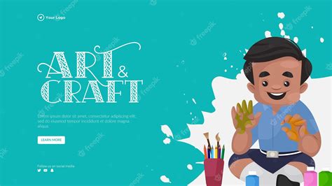 Premium Vector | Art and craft landscape banner design template