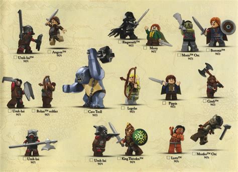 LotR brick: Official LEGO The Lord of the Rings™ minifig checklist pictures