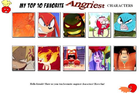 My Top 10 Favorite Angriest Characters by SloanVanDoren on DeviantArt