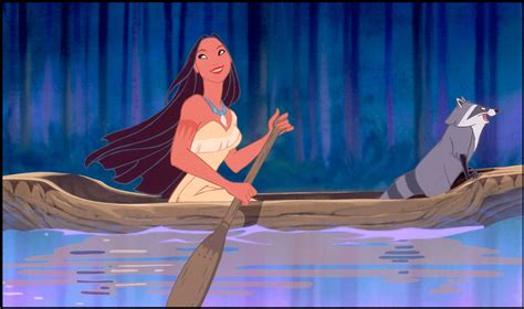 Download Pocahontas Rowing Boat With Meeko Wallpaper | Wallpapers.com