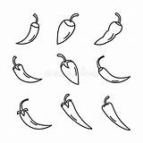 Chili Icon Set Vector Design Template Basic RGB Stock Illustration  sketch template