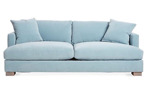 Light Blue Velvet Sofa