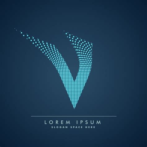 Wavy letter v logo in abstract style | Free Vector