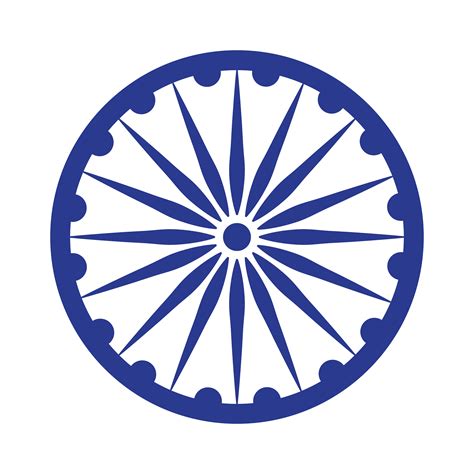 blue ashoka wheel indian symbol, ashoka chakra 5376249 Vector Art at ...