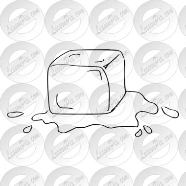 Ice Cube Outline for Classroom / Therapy Use - Great Ice Cube Clipart