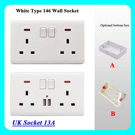 LSG UK standard type 13A Electrical socket. 146 type Receptacle dual 3 ...