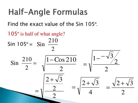 PPT Double-Angle And Half-Angle Formulas PowerPoint, 48% OFF