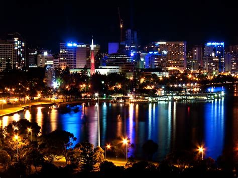 "perth city by night" by Louis Stone | Redbubble