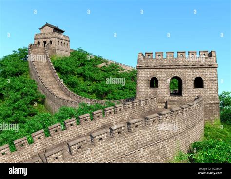 3D rendering of a Great Wall of China, a historic fortification Stock Photo - Alamy