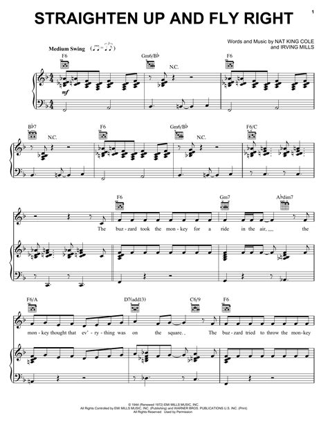 Straighten Up And Fly Right sheet music by Diana Krall (Piano, Vocal ...