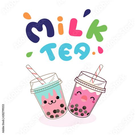 Milk tea logo Stock Vector | Adobe Stock