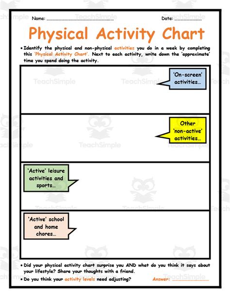 Physical Activity Chart by Teach Simple