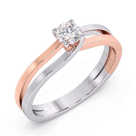 Two Tone Solitaire Diamond Engagement Ring Online Jewellery Shopping ...