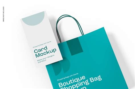 Premium PSD | Boutique Shopping Bag with Card Mockup