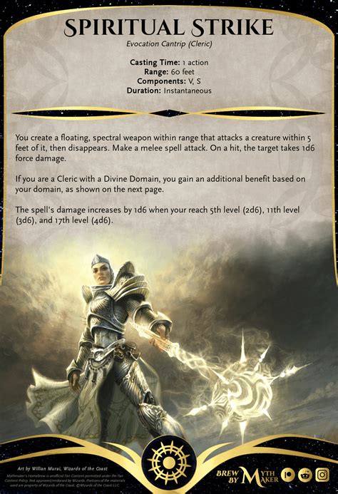 Cleric Cantrip: Spiritual Strike | A spiritual weapon cantrip with unique effects based on your ...