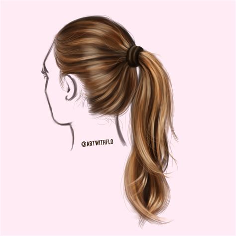 Ponytail Drawing at PaintingValley.com | Explore collection of Ponytail ...