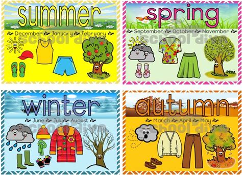 Seasons with Months – School Diva - Worksheets Library