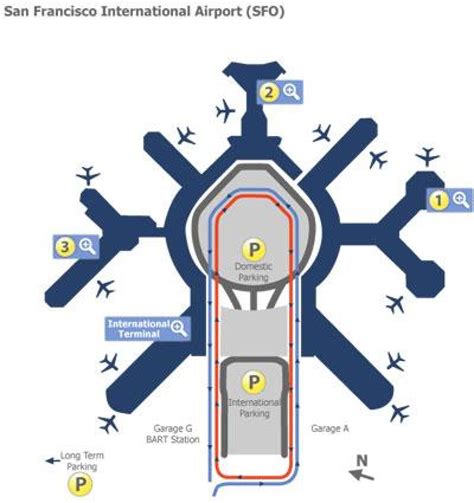 San Francisco airport map - San Francisco airport gate map (California ...