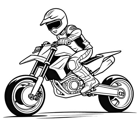 Motorbike stunts and tricks coloring page Lulu Pages