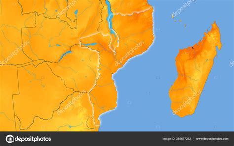 Mozambique Area Annual Temperature Map Stereographic Projection Raw ...