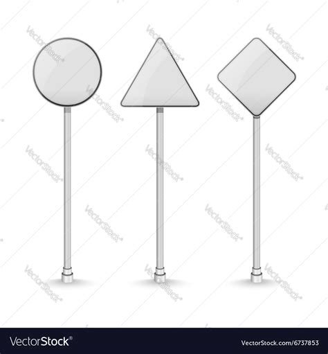 Blank white traffic road signs on background Vector Image