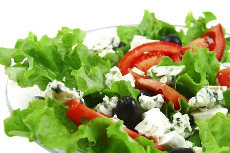 Vegetable Salad and Danish Blue Cheese Stock Photo - Image of lettuces ...