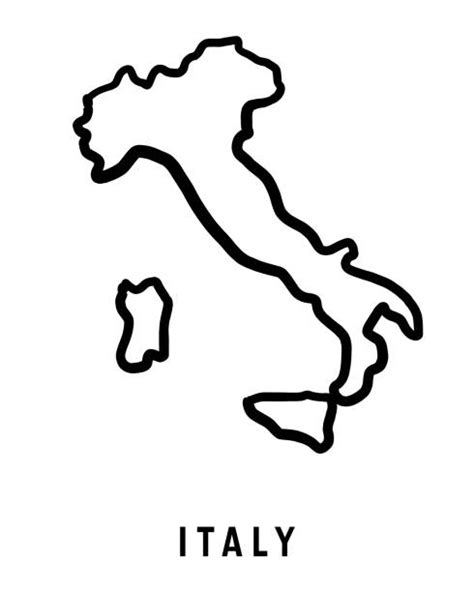 Clip Art Royalty Free Stock Outline Map Of Italy Printable Italy Map ...