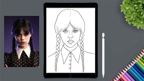 Wednesday Drawing Tutorial || Wednesday Addams Drawing || Wednesday ...