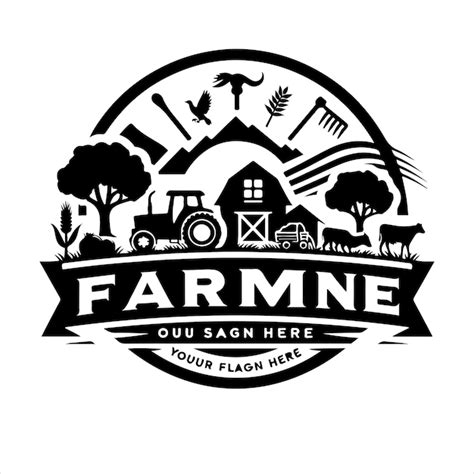 Premium Vector | Farm logo silhouette vector illustration