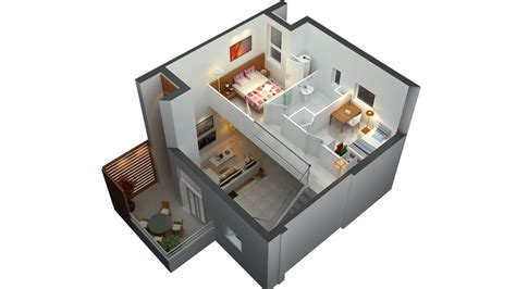 Duplex House Design Plan 3d New