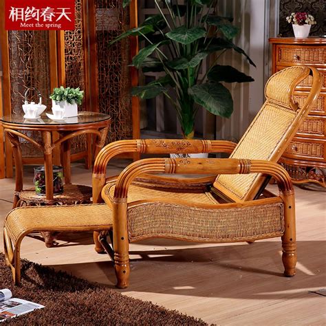 Rattan wood rattan lounge chair outdoor wicker recliner really old ...