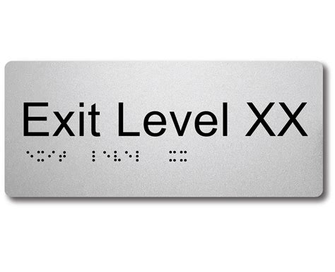 Braille Exit Level Signs - Braille Co