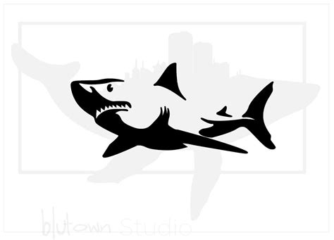 Shark Silhouette SVG PNG JPG Digital Download - Etsy