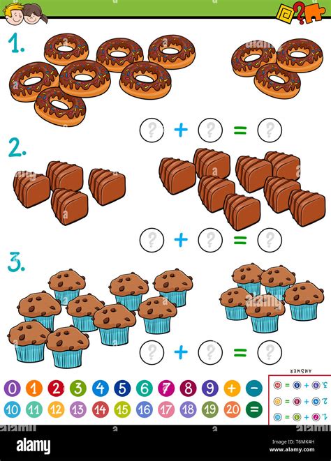 maths addition educational game with candies Stock Photo - Alamy