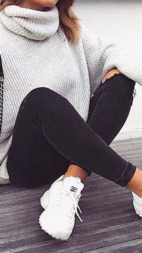 10 Ways To Rock Your White Chunky Sneakers | White sneakers outfit ...