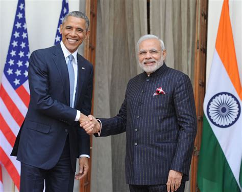 India: PM Modi wears suit decorated with his own name all over to meet Obama