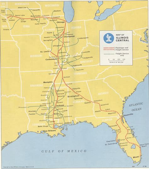 Illinois Central Railroad | Train map, Rock island railroad, Railway ...