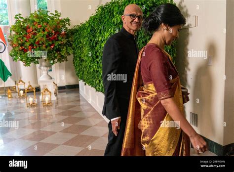 Microsoft CEO Satya Nadella and his wife Anu Nadella arrive for the ...