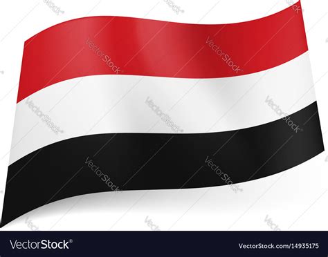 National flag of yemen red white and black Vector Image