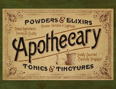Apothecary, Vintage typography, Vintage labels