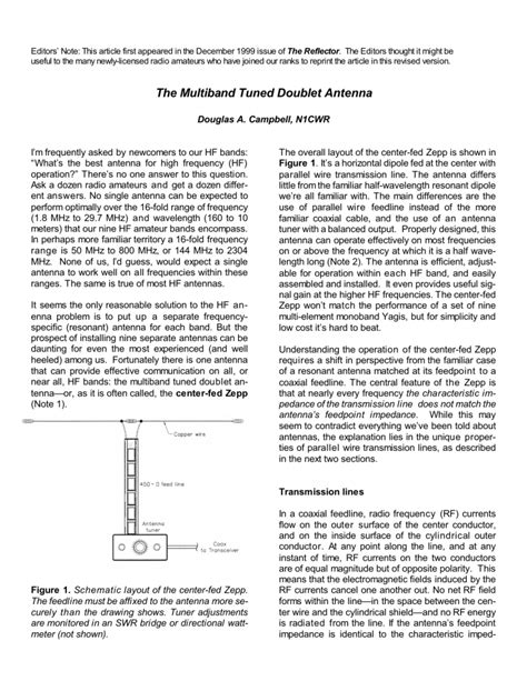 The Multiband Tuned Doublet Antenna