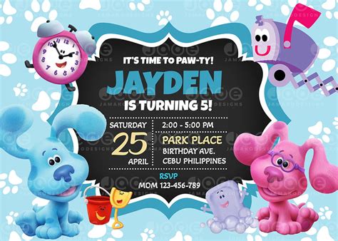 Blue's Clues Birthday Invitation Personalize 4 X 6 or 5 X 7 FREE ...