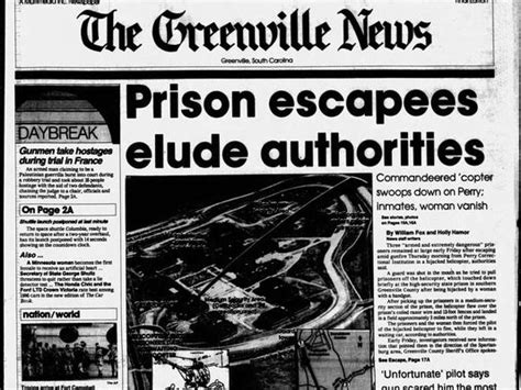 The 1985 helicopter prison break at Perry Correctional Institution