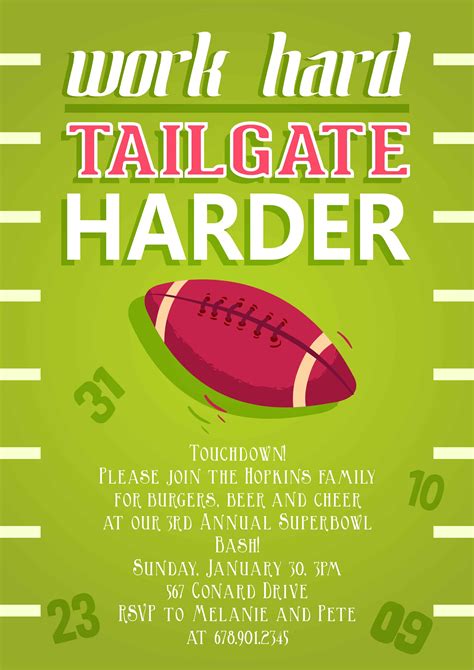 Tailgating Vector Invitation Template - Designious