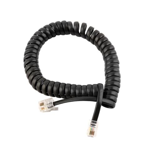 Telephone Handset Cord 1.2ft Spiral Coiled RJ9 4P4C Phone landline Jack ...