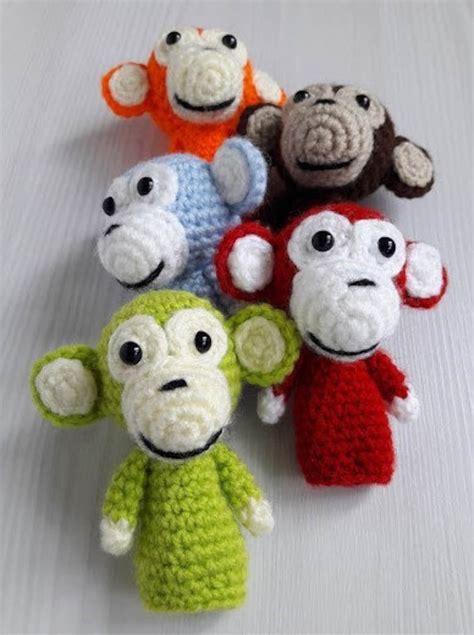 Crochet 5 Little Monkeys Finger Puppets PDF Pattern - Etsy