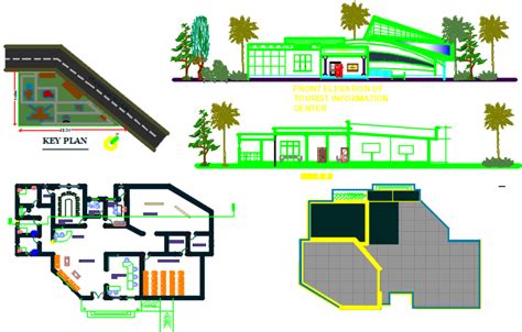 tourist information center dwg file - Cadbull