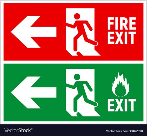 Emergency fire exit sign evacuation escape Vector Image